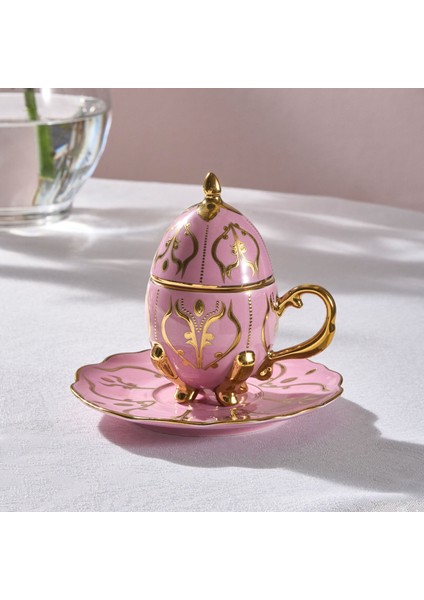 Faberge Egg 2 Kişilik Kahve Fincanı Pembe 90 ml modelleri