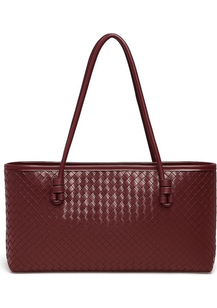 Kadın Loven Uzun Tote Çanta Cherry Örgülü