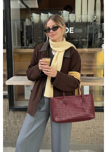 Kadın Loven Uzun Tote Çanta Cherry Örgülü modelleri