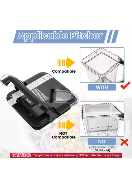 Ninja Blender 72OZ Xl Sürahiler Için Kilitli Kapak Yedeği, Ninja BL610 BL710WM BN701 Için Yedek Kare Üst Kapak (Yurt Dışından) modelleri