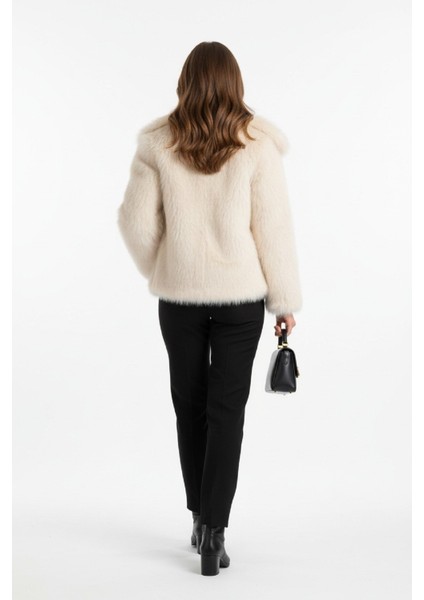 Kadın Cepsiz Önü Çıt Çıtlı Uzun Tüylü Kalın Mont fiyatları