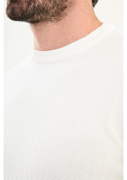 Desenli Slim Fit Bisiklet Yaka Erkek Triko Kazak fiyatları