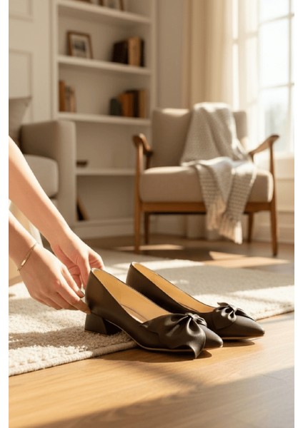 Camila Kahverengi Fiyonklu (4 Cm) Sivri Burun Topuklu Ayakkabı indirimleri