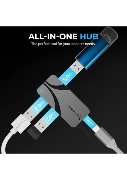 USB 3.0 Yekpare Alüminyum Taşınabilir Veri Hub'ı (HB-MC3B) fırsatları