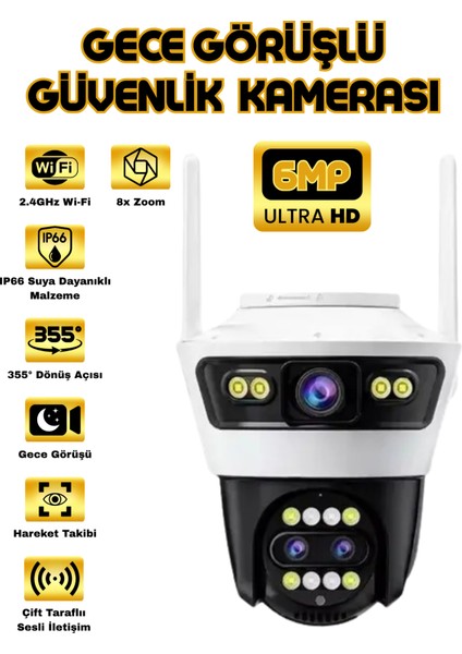 6mp 6k Ultra Hd Blıc 8xzoom Dış Mekan Gece Görüşlü Akıllı Ip Güvenlik Kamerası