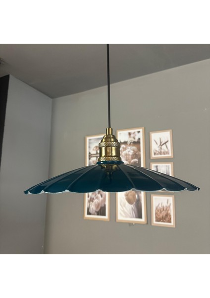 Risso Deniz Yeşili Metal Büyük Avize Lale Başlık Tekli Rustik Cafe Modern Sarkıt Aydınlatma fırsatları