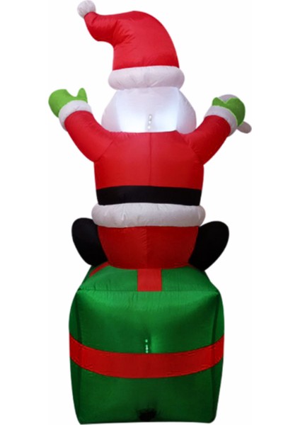Yılbaşı Hediye Paketli Noel Baba Işıklı Şişme Dekor 180 cm modelleri