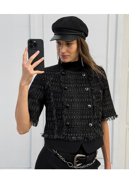 Karma Düğmeli Dokulu Ceket IW6250005091001