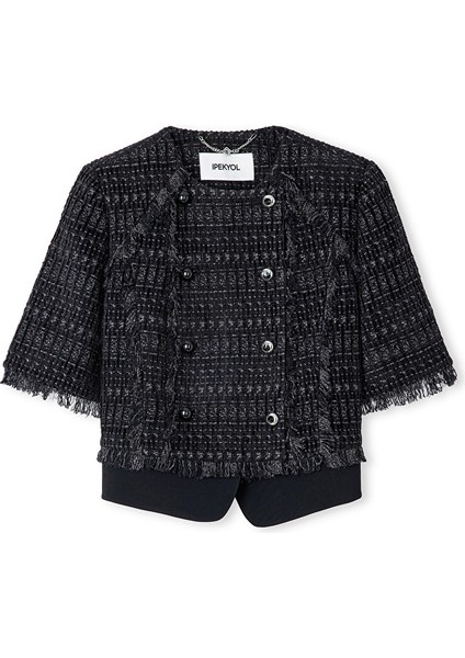 Karma Düğmeli Dokulu Ceket IW6250005091001 indirimleri