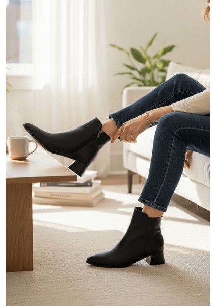 Timma Siyah ( 5 cm Topuklu ) Günlük Kullanım Kadın Botu fiyatları