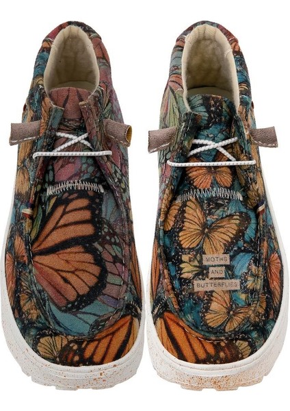 Kadın Vegan Deri Krem Bot - Moths And Butterflies Tasarım fiyatları