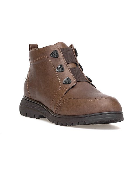 D25KB-1730 Kadın Hakiki Deri Düz Bot Kahverengi fiyatları