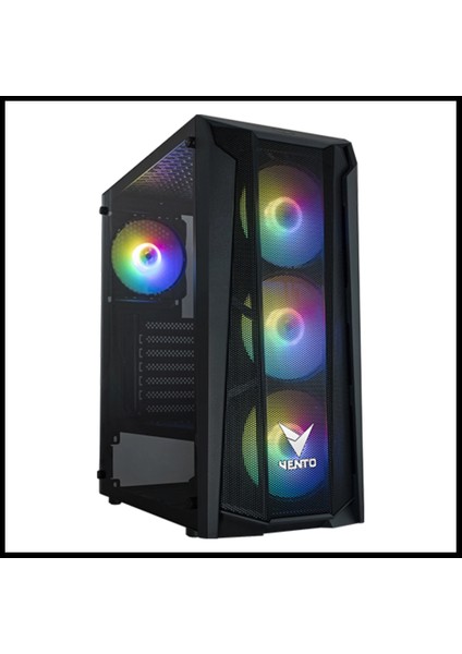 VG15FE Atx Tower, 650W 80+ Siyah, Temperli Cam, Rgb, Atx Gamıng Kasa