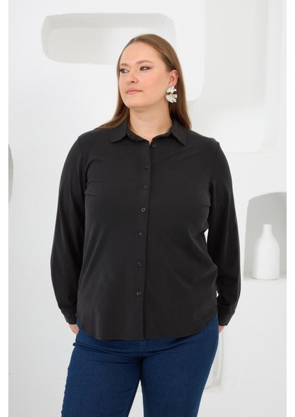 Büyük Beden Gömlek Siyah modelleri