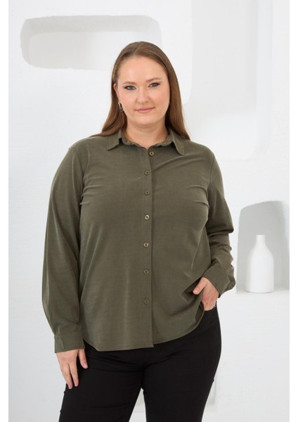 Büyük Beden Gömlek Haki