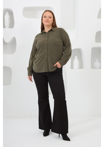 Büyük Beden Gömlek Haki