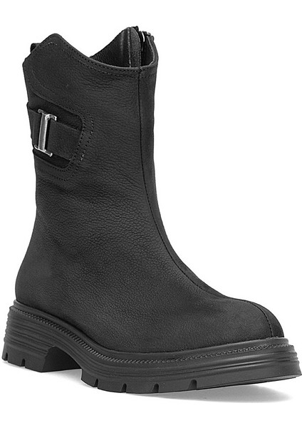 D25KB-1945 Kadın Hakiki Nubuk Deri Topuklu Bot Siyah fiyatları