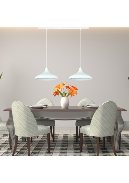Ikili Champion Beyaz Iç Beyaz Sarkıt Lamba Yemek Masası Oturma Odası Mutfak Salon Otel Café