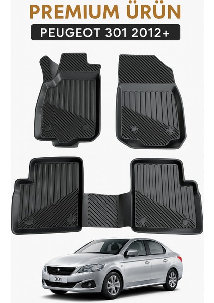 Peugeot 301 2012+ Uyumlu 3D Oto Paspas Premium