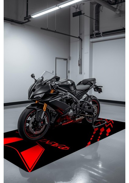 Panıgale Motor Matı Süngerli Kaymaz Dot Taban Dijital Baskı Motor Halısı MTR0002