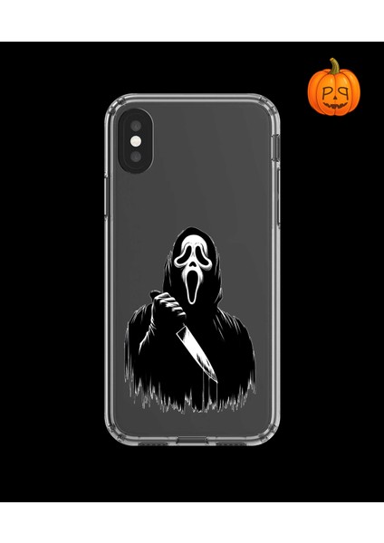 iPhone Xs Uyumlu Şeffaf Kılıf Horror 3 Tasarımlı