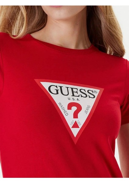 Jeans Kadın Kırmızı Slim Fit T-Shirt W4YI04J1314-G585 fiyatları