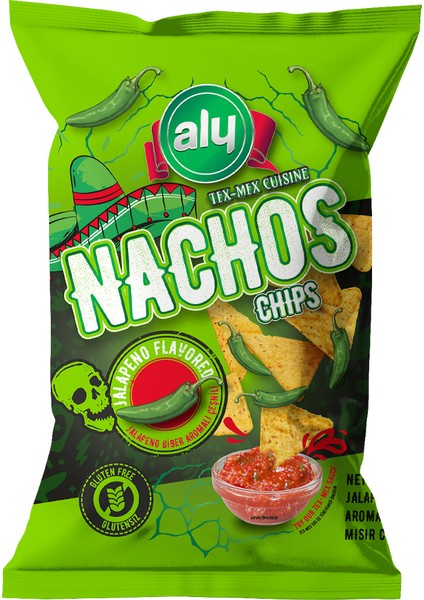 Jalapeno Biber Aromalı Glutensiz Nachos Cips 225 gr