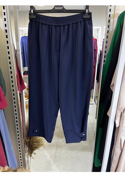 Beli Lastikli Paraşüt Detaylı Pantolon Lacivert 1547