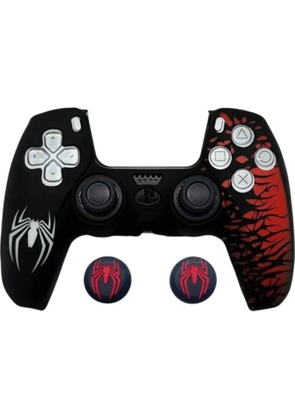 Ps5 Dualsense Spider-Man Koruyucu Silikon Kılıf + Analog Silikon Koruyucu