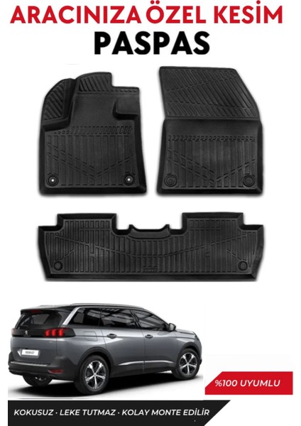 Peugeot 5008 2022 Model Araca Özel Havuzlu Paspas Takım
