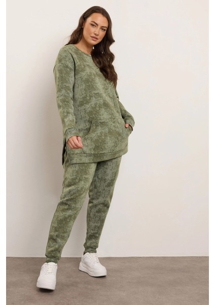 Büyük Beden Beli Büzgülü Dar Paça Cepli Desenli Pantolon 304055 fiyatları