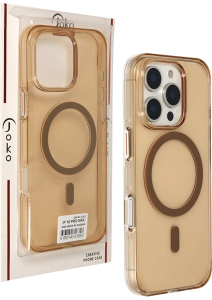 Wizard Joko Iphone 16 Pro Max Gleam Pc Sert Magsafe Kılıf - Şeffaf-Gold modelleri