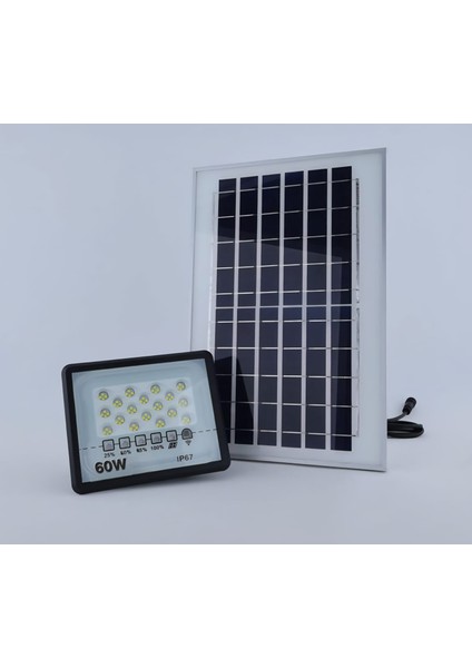 60W Güneş Enerjili LED Projektör