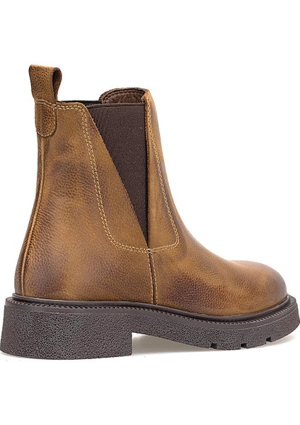 D25KB-8335 Kadın Hakiki Nubuk Deri Chelsea Bot Taba fırsatları