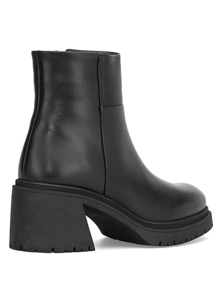 D25KB-8470 Kadın Hakiki Deri Topuklu Bot Siyah fırsatları