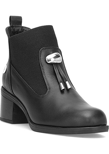 D25KB-1805 Kadın Hakiki Deri Topuklu Bot Siyah fiyatları
