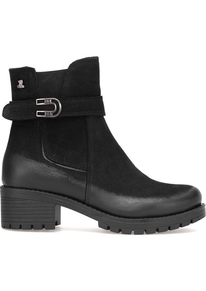 3376K Kadın Hakiki Deri Klasik Bot Siyah
