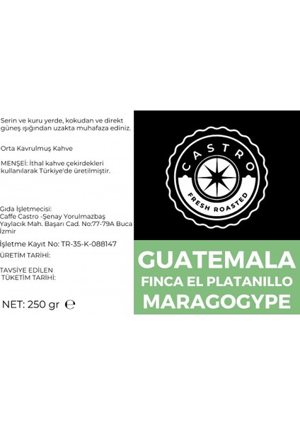 Guatemala Maragogype Kahve 1000 Gr. (4X250GR) modelleri