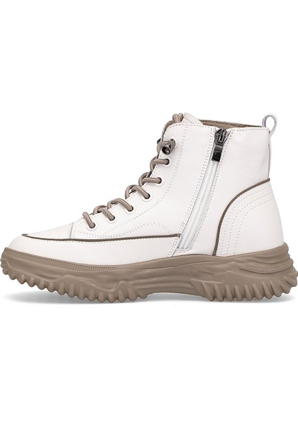 25K310-13 Kadın Hakiki Deri Sneaker Bot Bej modelleri