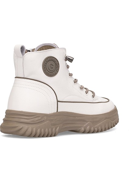 25K310-13 Kadın Hakiki Deri Sneaker Bot Bej fırsatları