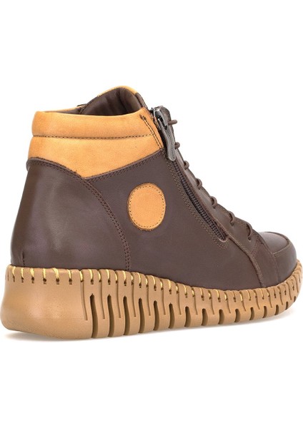 D25KB-1190 Kadın Hakiki Deri Düz Bot Kahverengi fırsatları