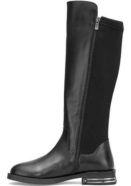 D25KC-2365 Kadın Hakiki Deri Klasik Çizme Siyah modelleri