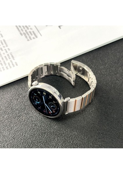 Huawei Watch Gt 6 41 mm ile Uyumlu 18 mm Renk Detaylı Paslanmaz Çelik Saat Kordonu