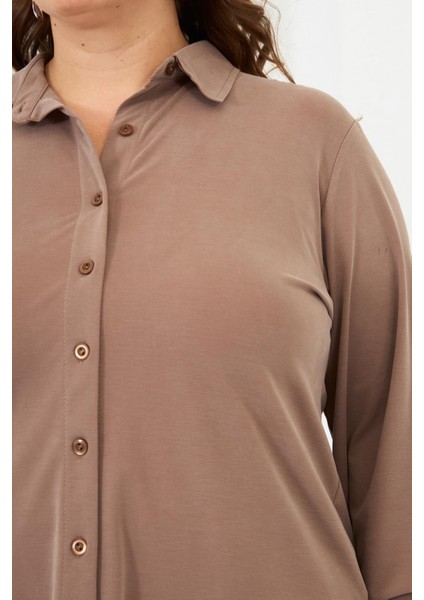 Büyük Beden Gömlek Vizon fırsatları