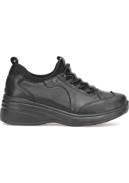 Elit ERLPLV052-D-F Kadın Hakiki Deri Ortopedik Klasik Sneaker Siyah