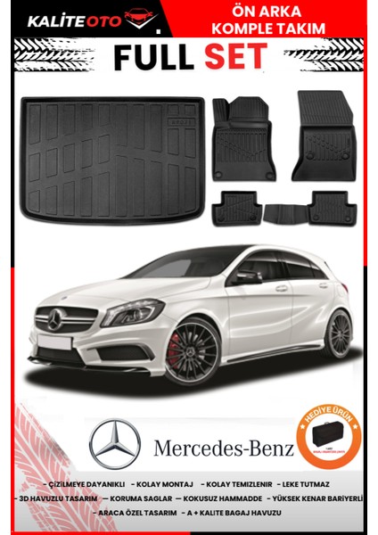 Mercedes A Serisi W176 2014 Model Bagaj Havuzu+Paspas Takımı Full Set+Hediyeli