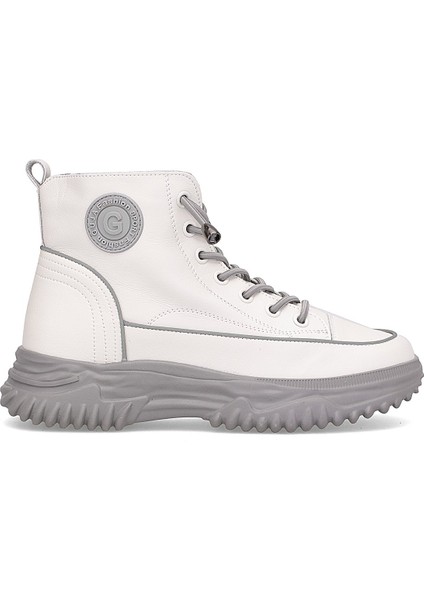 25K310-13 Kadın Hakiki Deri Sneaker Bot Gri