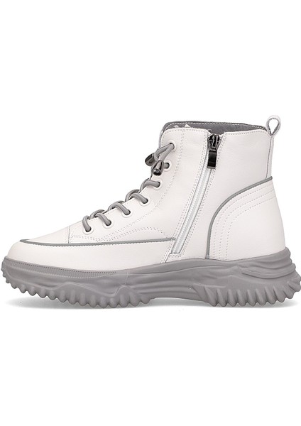 25K310-13 Kadın Hakiki Deri Sneaker Bot Gri modelleri