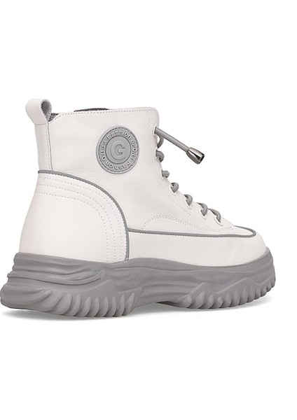 25K310-13 Kadın Hakiki Deri Sneaker Bot Gri fırsatları