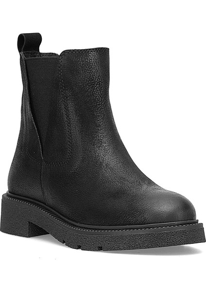 D25KB-8335 Kadın Hakiki Nubuk Deri Chelsea Bot Siyah fiyatları